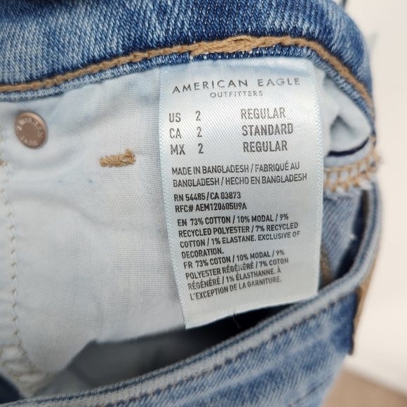 American Eagle High Rise Mom Skinny Jeans Womens Size 2 Medium Demin Wash - Picture 6 of 11